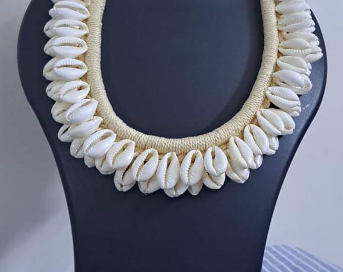 Exclusive jute n shell necklace and matching earrings