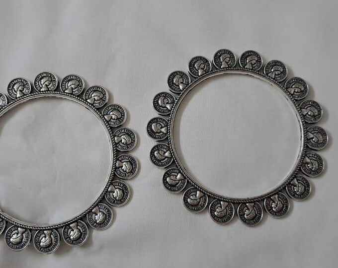 Traditional silver oxidised bangles