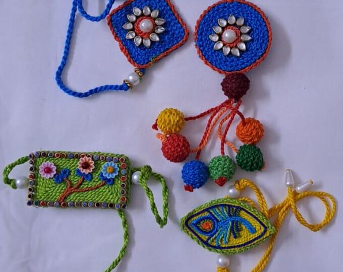 Combo rakhi set for Rakshabandhan festival (4 pcs including Bhai- Bhabhi set)