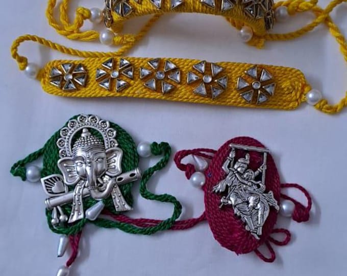 Combo rakhi set for Rakshabandhan festival (4 pcs including Bhai- Bhabhi set)