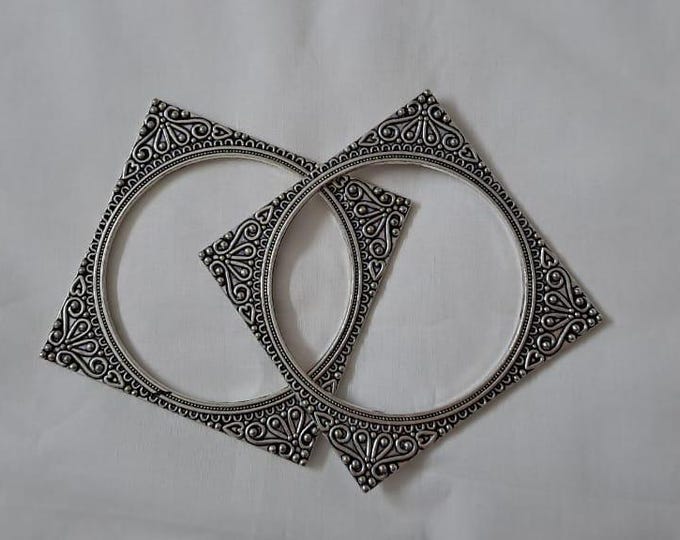 Traditional silver oxidised bangles