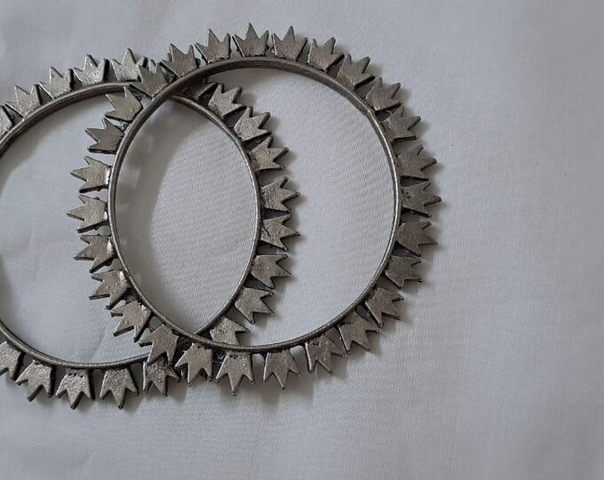 Traditional silver oxidised bangles