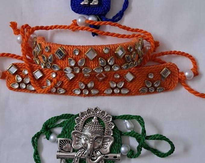 Combo rakhi set for Rakshabandhan festival (4 pcs including Bhai- Bhabhi set)