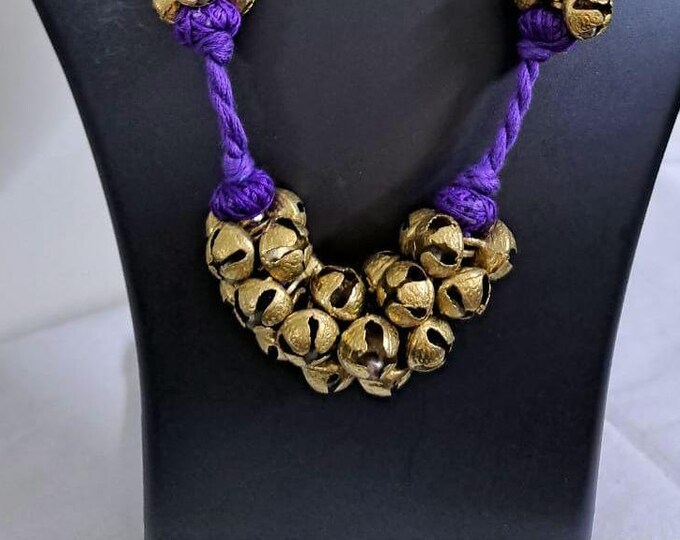 Elegant Thread necklace with trinkets n matching earrings