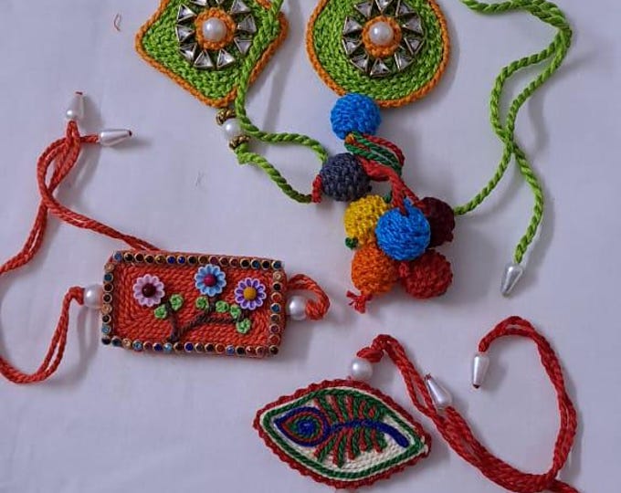 Combo rakhi set for Rakshabandhan festival (4 pcs including Bhai- Bhabhi set)