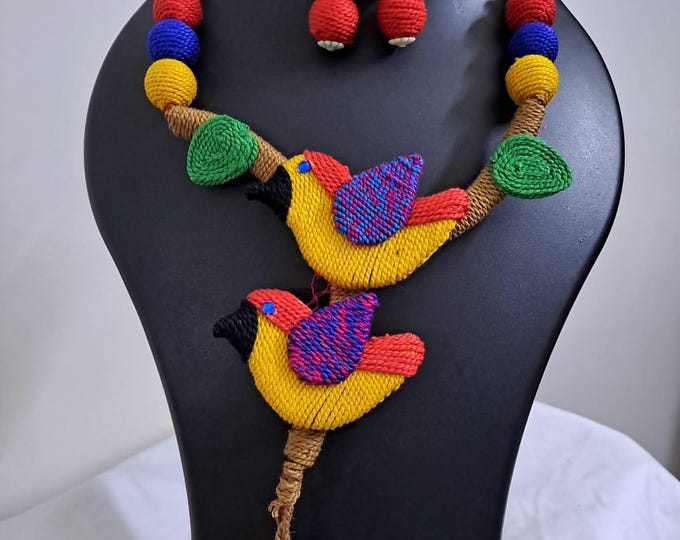 Exclusive Bird necklace set with matching earrings