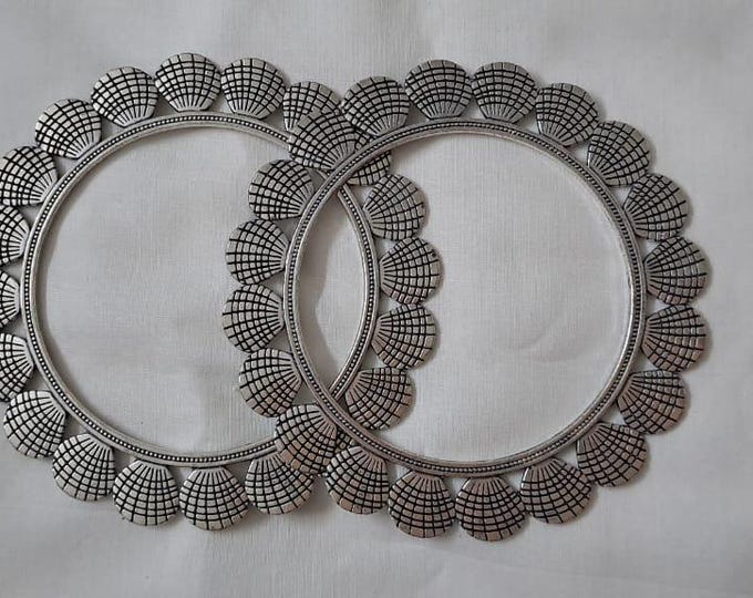 Traditional silver oxidised bangles