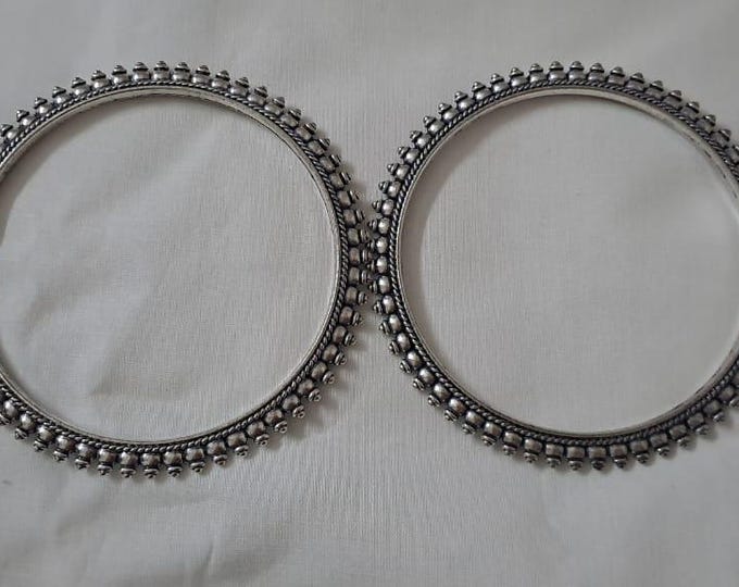 Traditional silver oxidised bangles