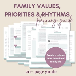 Family Values Planner | Family Rhythms & Time Management | Christian Family Routine System