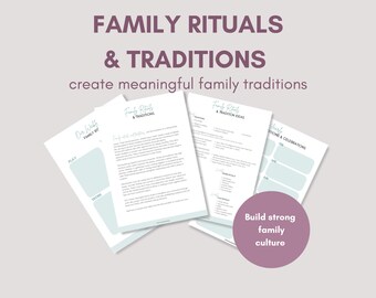 Family Traditions Printable | Family Culture & Values Activities | Intentional Parenting and Family Connection