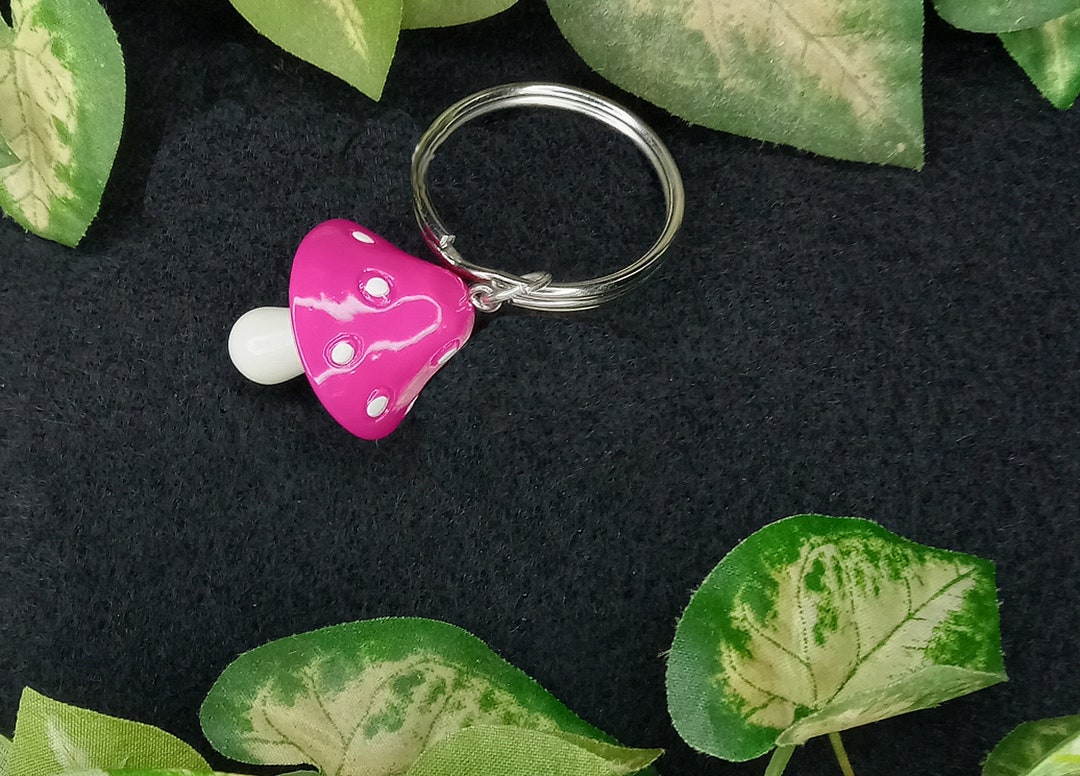 Magenta Fairy Toadstool Mushroom Handmade Plastic Key Chain - Etsy