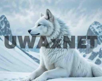 White Wolf Snowscape Art Print – AI Generated (Digital Download)