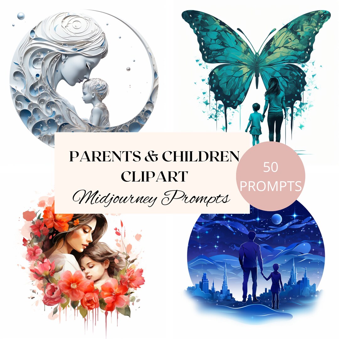 Midjourney Clipart Prompts Parents & Children AI Art - Etsy
