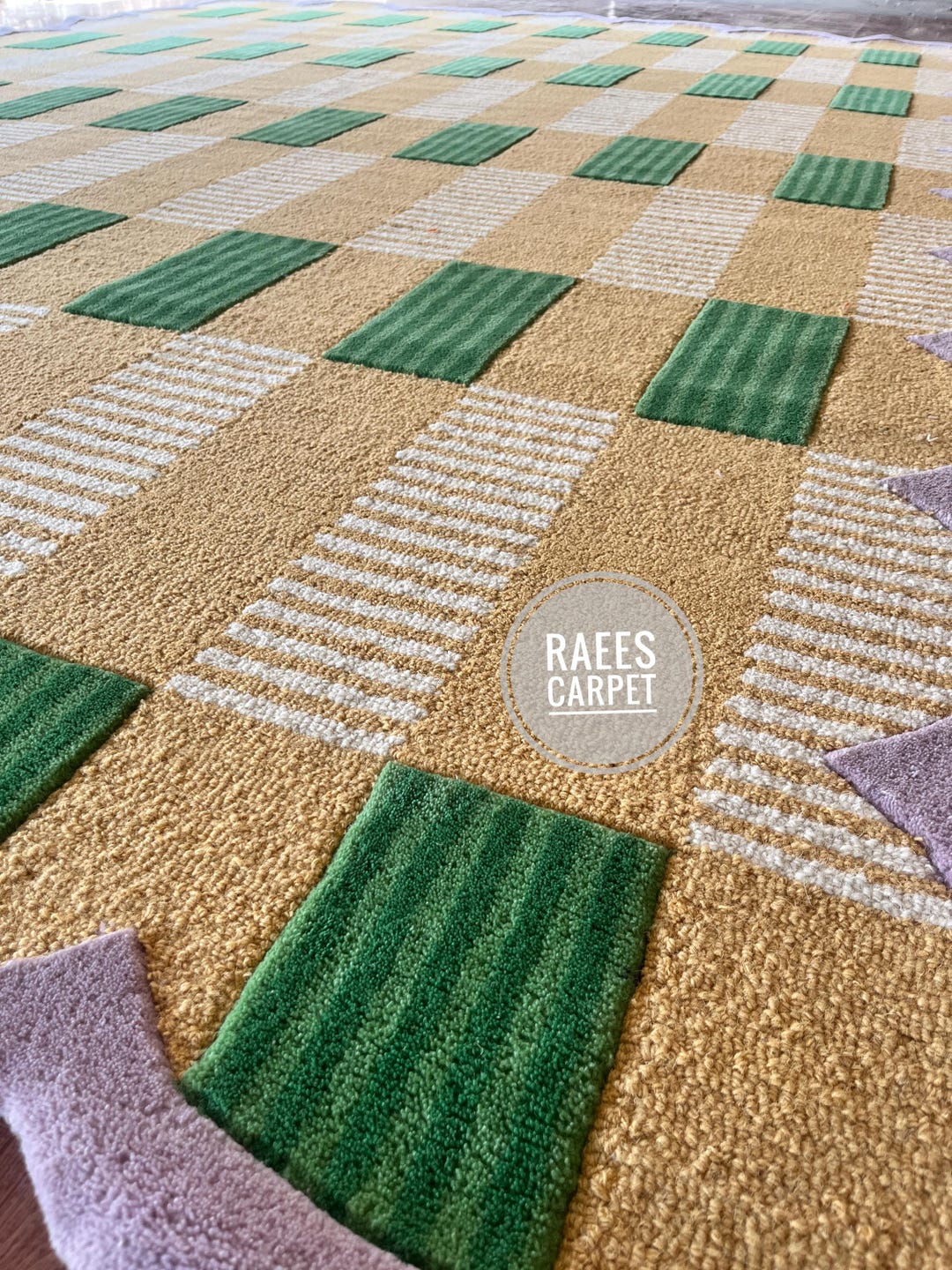 Matilda Goad Rug Matilda Goad Hand Tufted Plaid Carpet and Irregular Shape Woolen ...