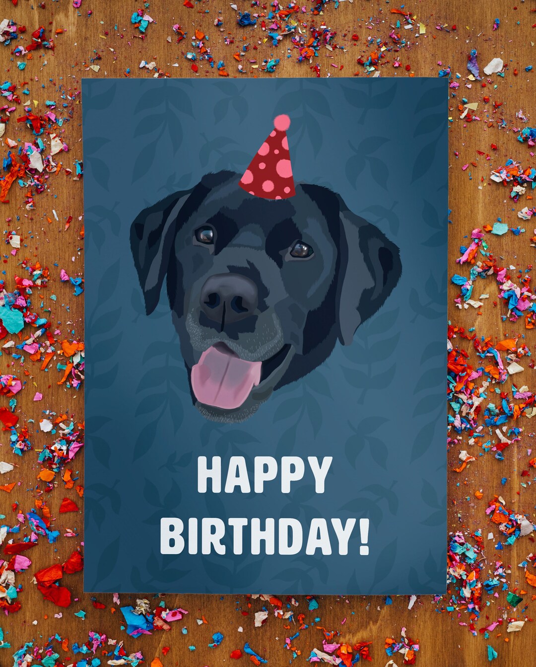Happy Birthday Card Printable Birthday Card With Dog Black Labrador ...