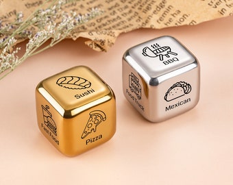 Personalized Food Dice, Custom Date Night Dice, Anniversary Valentines Day Gifts for Him Her, Unique Gift for Couples, Food Decision Dice