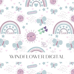 Regenbogen Muster | Stoffdesign | Oberflächenmuster | Digitaler Download | Muster wiederholen | Digitales Schnittmuster | Liebe, Freundlichkeit Botschaften
