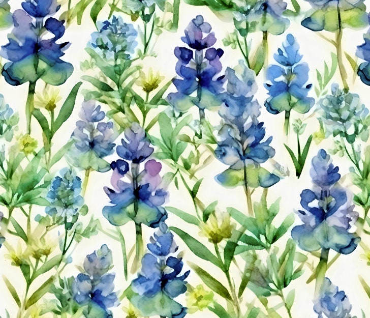 Bluebonnet Flowers | Texas Bluebonnet State Flower Continuous Pattern ...