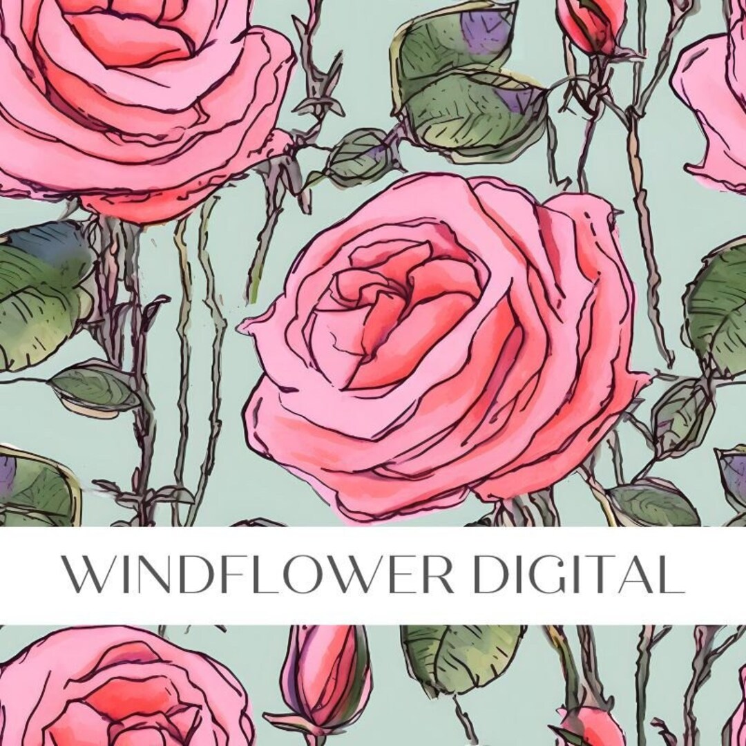Pink Roses Seamless Pattern | Floral Art Continuous Pattern for ...
