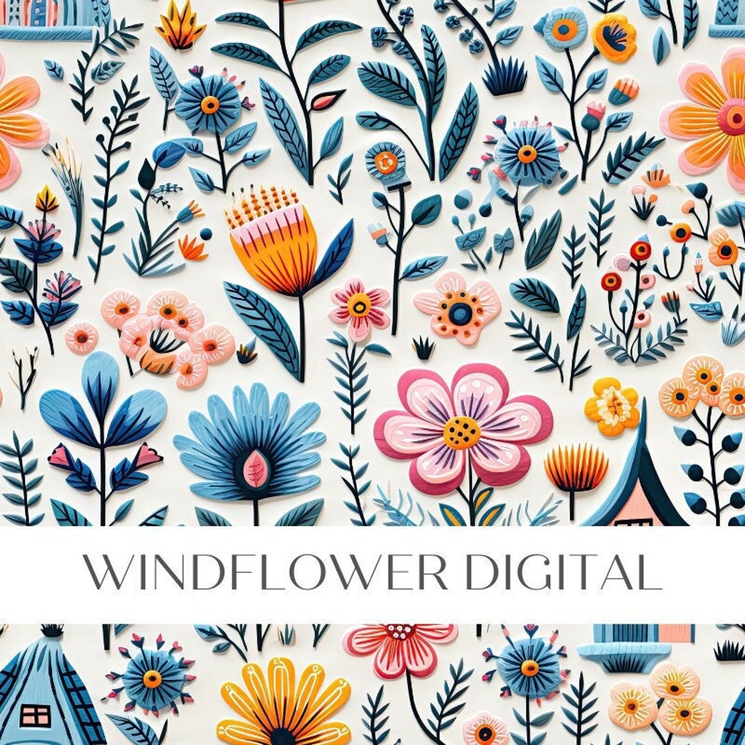 Bloomcore Floral Seamless Pattern | Flower Garden Village Tile ...