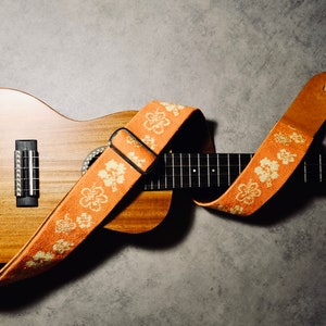 Hand embroidered guitar strap / ukulele strap