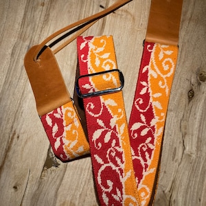 Hand embroidered guitar strap / ukulele strap