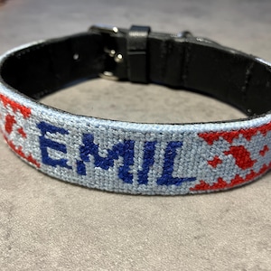 Collier pour chien brodé à la main