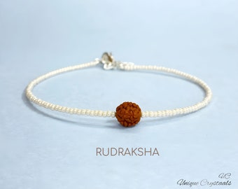 Rudraksha Bracelet, Shiva Jewelry, Negative Energy Protection Bracelet, Ajna Chakra Bracelet, Stack Bracelet, Best Men Gift