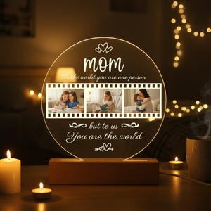 Personalisierte Mutter Geschenke, Schlafzimmer Nachtlicht für Mutter, Geschenk für Oma, Led Nacht Geschenk von Tochter Sohn, Geburtstagsgeschenke für die Familie
