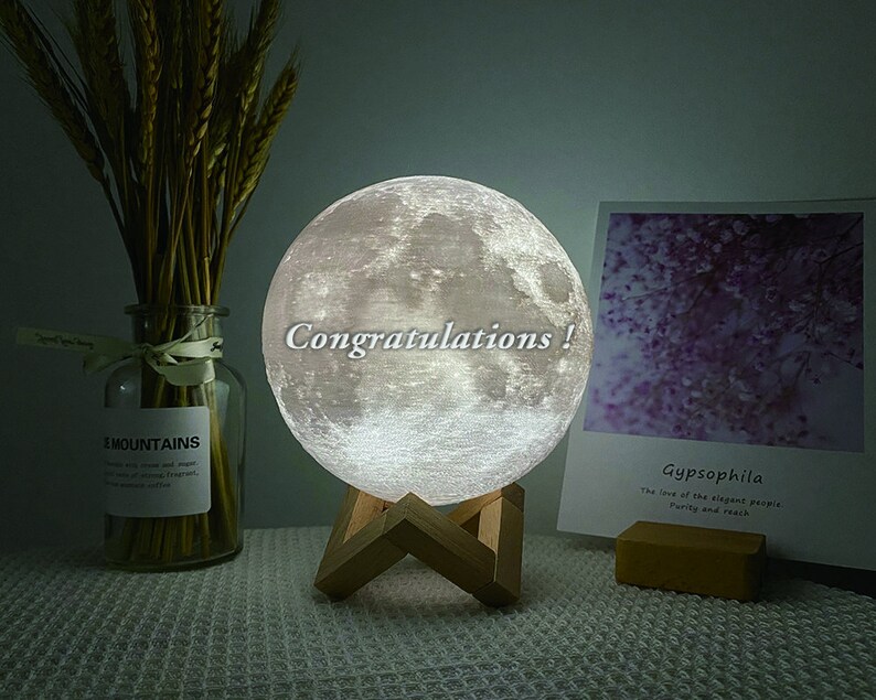 Engagement Gifts for Couple, Personalized Engaged Gift, Engagement Frame, Custom Gift, Anniversary Birthday Wedding Gift, Photo 3D Moon Lamp image 4