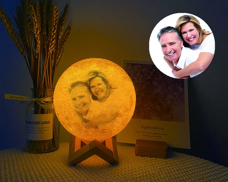 Muttertagsgeschenk von Tochter, Muttergeschenk, Mutter und Tochter Geschenk, Geschenk für Tochter, Geschenke für Mama, Geschenke für Tochter, 3D Mondlichtlampe Bild 1