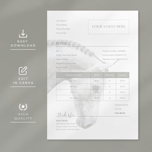 Mall för hästfaktura | Minimalistisk hästfaktura | Professionell hästfaktura | Anpassningsbar fakturamall i Canva | bild 2