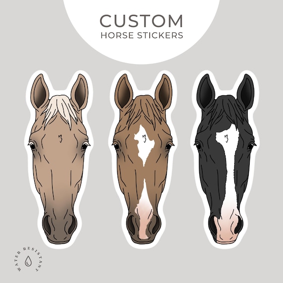 Custom Horse Sticker | Waterproof Vinyl Decal | Personalized Horse Bumper Sticker | Equine Sticker | Horse Lover Gift | Kiss Cut Sticker