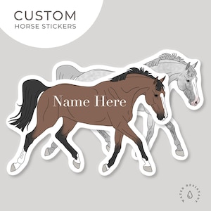 Sticker cheval personnalisé | Décalcomanie en vinyle imperméable | Sticker pour voiture cheval personnalisé | Sticker équin | Cadeau pour amoureux des chevaux | autocollant coupé |