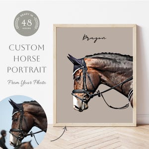 Custom Horse Portrait | Custom Horse Gift | Custom Pet Portrait | Personalized Horse Drawing | Horse Gift | Custom Horse Portrait from Photo