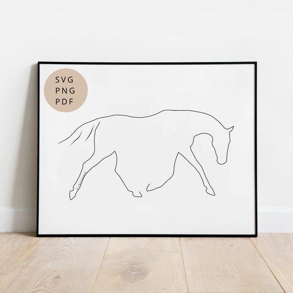 Horse Line Art | Horse Wall Art | Horse Png | Horse Svg | Horse Outline | Horse Clipart | Equine Line Art | Vector | Equine Art |