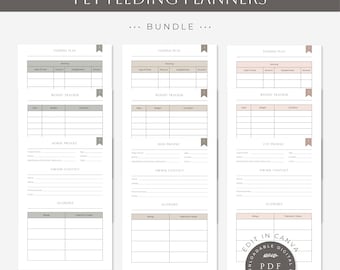 Pet Feeding Planner Bundle | Dog, Cat & Horse Meal Trackers (PDF) | Editable Feeding Schedule | Printable Pet Diet Logs | Digital Download |