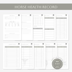 Journal de santé du cheval | Suivi du bien-être des chevaux PDF | Planificateur de soins pour chevaux modifiable | carnet de santé pour propriétaires de chevaux | Téléchargement numérique |