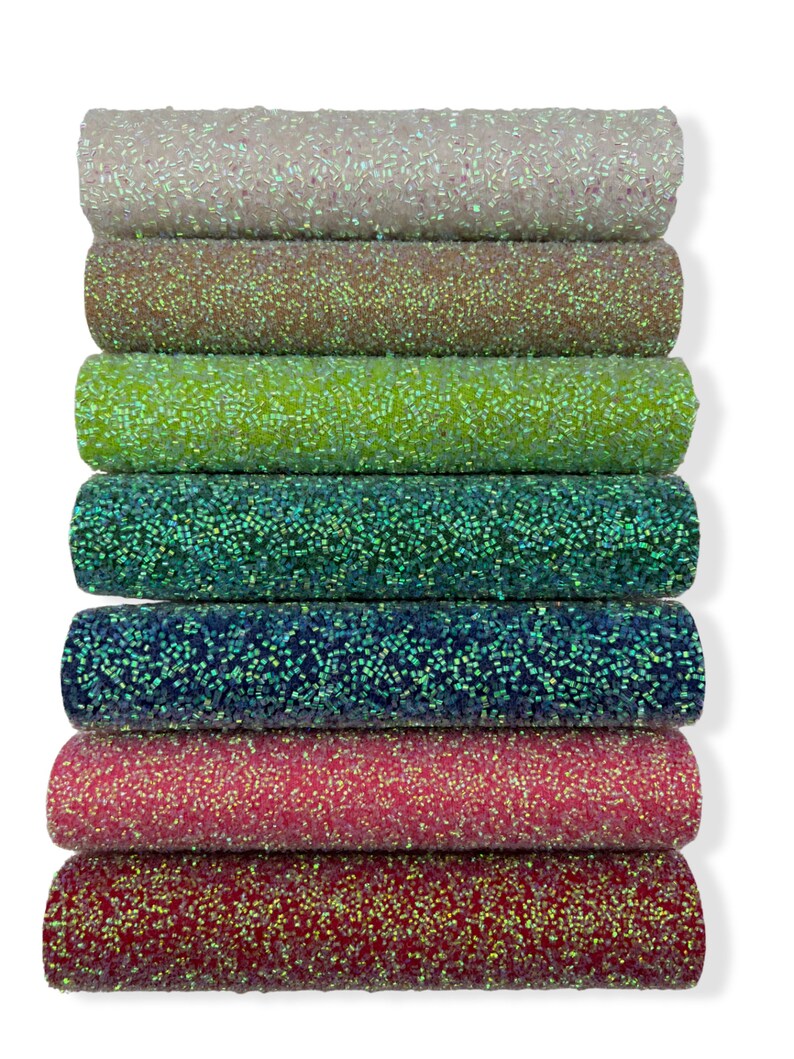 Glitter Fabric Sheets With Tresses Chunky Glitter Canvas Sheets 7.7x13 DIY Hair Bows and Craft