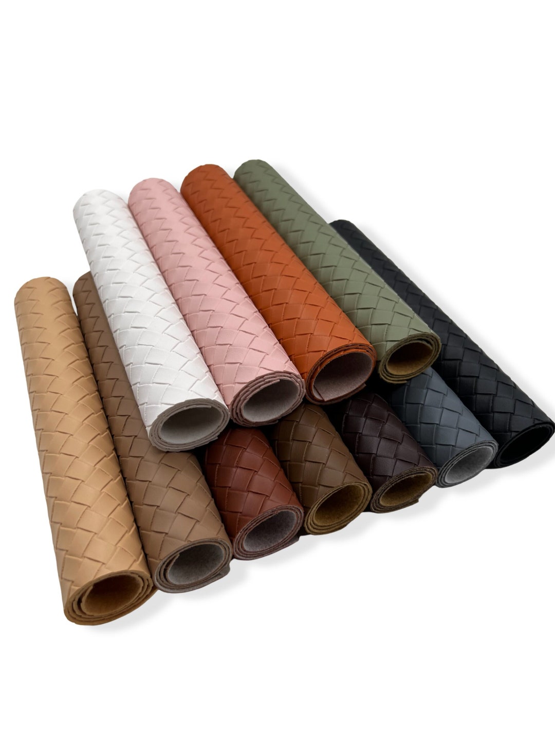 BASKETWEAVE Design Textured Faux Leather Sheets Vegan Leather Sheets 7 ...