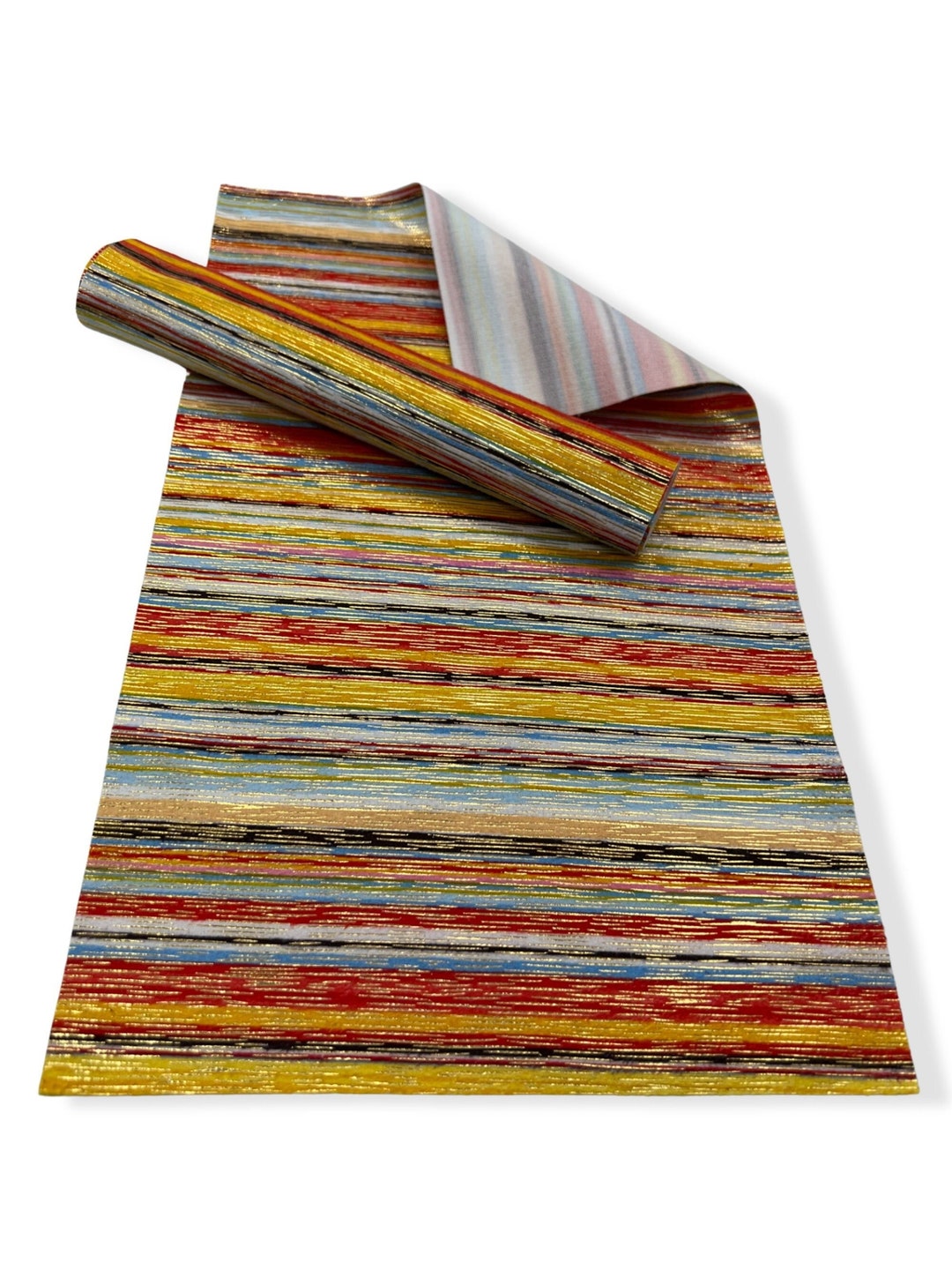 STRIPED Design and Textured Faux Leather Sheets Colorful STRIPED Design ...