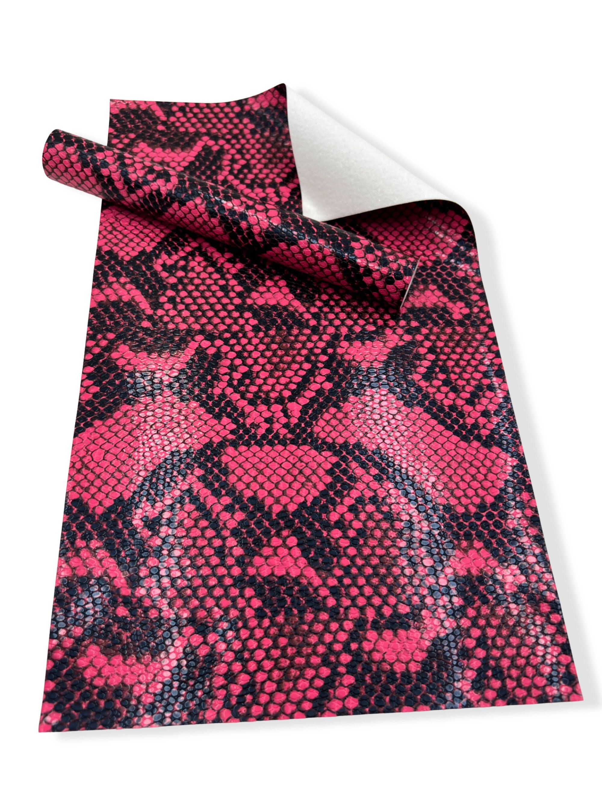 SNAKE Design Rose Red Color Textured Faux Leather Sheets - Etsy