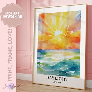 taylor inspired wall art | daylight poster | music therapy | lyric art | printable wall art | swiftie aesthetic | home decor | watercolor