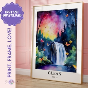 Taylor Inspired Wall Art Clean Poster Music Therapy Lyric Art Printable Wall Art Swiftie Aesthetic Home Decor Watercolor DIY Art