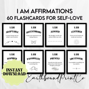 Affirmations positives, Cartes flash de citations positives, Cartes pleine conscience, Affirmations quotidiennes, Outils de thérapie, Estime de soi, Confiance en soi, Prendre soin de soi
