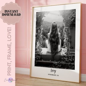 taylor inspired wall art | ivy poster | music therapy | lyric art | printable wall art | swiftie aesthetic | home decor | black and white