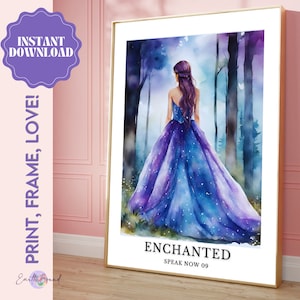 Taylor Inspired Wall Art Enchanted Poster Music Therapy Lyric Art Printable Wall Art Swiftie Aesthetic Home Decor Watercolor DIY Print Art