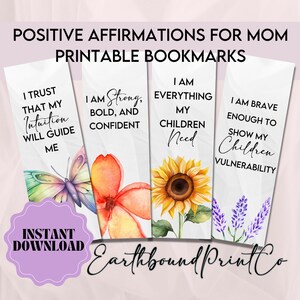 Cadeau fête des mères, cadeau pour maman, marque-page imprimable, signet affirmation positive, cadeau maman personnalisé, cadeau nouvelle maman