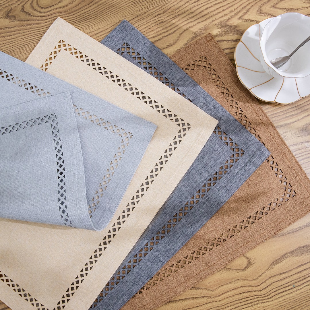 Canvas Placemat Set Personalized Handmade Plate Mat Kitchen Etsy