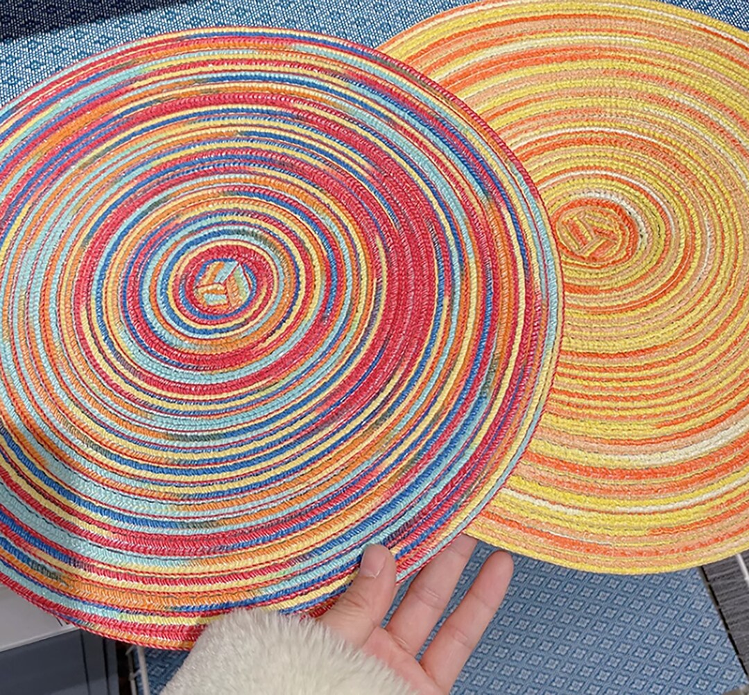Colorful Handmade Placemat Art Woven Personalized Plate Mat Etsy